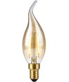 Ampoule LED flamme coup de vent E14 2W dimmable - C35, filament, 2200K, verre doré