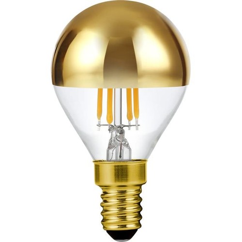 Ampoule LED E14 4W dimmable à calotte dorée - G45, filament, 2500K