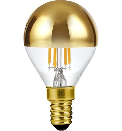 Ampoule LED E14 4W dimmable à calotte dorée - G45, filament, 2500K