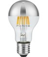 Ampoule LED E27 6,5W dimmable - Calotte argentée, A60, filament, 2500K, finition argent