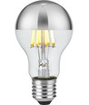 Ampoule LED E27 6,5W dimmable - Calotte argentée, A60, filament, 2500K, finition argent