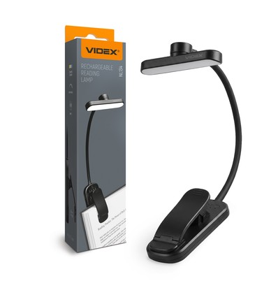 Lampe de lecture LED rechargeable noire - portable, source incluse