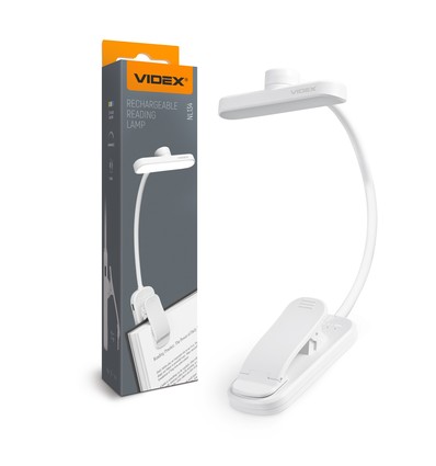 Lampe de lecture LED rechargeable blanche - Portable, bras flexible