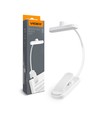 Lampe de lecture LED rechargeable blanche - Portable, bras flexible