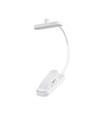 Lampe de lecture LED rechargeable blanche - Portable, bras flexible