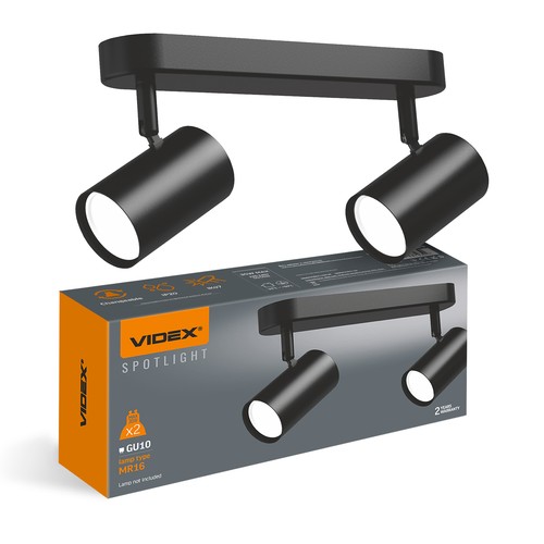 Double spot mural/plafonnier GU10 - Pour 2 ampoules GU10, blanc, sans source lumineuse