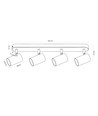 Plafonnier/applique GU10 pour 4 ampoules - Blanc, sans source lumineuse
