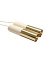 Suspension cylindre MALM E14 or/bois - câble 2m, avec rosace, sans source lumineuse