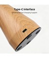 Lampe de table LED rechargeable - Bois, tactile dimmable, 3en1, IP20