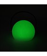Lampe de table LED RGB rechargeable Ø13cm - Blanc, télécommande incluse, IP54 extérieur