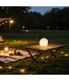 Lampe de table LED RGB rechargeable Ø13cm - Blanc, télécommande incluse, IP54 extérieur