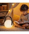 Lampe de table LED RGB rechargeable Ø13cm - Blanc, télécommande incluse, IP54 extérieur