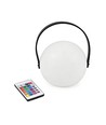Lampe de table LED RGB rechargeable Ø13cm - Blanc, télécommande incluse, IP54 extérieur