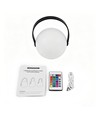 Lampe de table LED RGB rechargeable Ø13cm - Blanc, télécommande incluse, IP54 extérieur