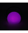 Lampe de table LED RGB rechargeable Ø13cm - Blanc, télécommande incluse, IP54 extérieur