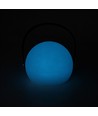 Lampe de table LED RGB rechargeable Ø13cm - Blanc, télécommande incluse, IP54 extérieur