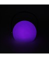 Lampe de table LED RGB rechargeable Ø13cm - Blanc, télécommande incluse, IP54 extérieur