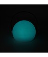 Lampe de table LED RGB rechargeable Ø13cm - Blanc, télécommande incluse, IP54 extérieur