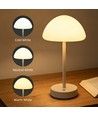 Lampe de table LED rechargeable Intérieur/Extérieur - Blanc, tactile dimmable, 3-en-1, IP20