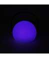 Lampe de table LED RGB rechargeable Ø13cm - Blanc, télécommande incluse, IP54 extérieur
