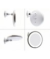 Miroir de maquillage avec LED intégrées - 3xAAA, ventouse et bras