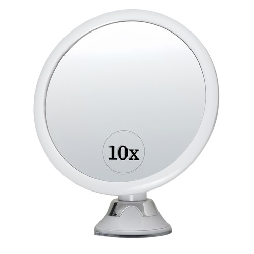 Miroir de maquillage LED - 3xAAA, gradation continue, ventouse et extension