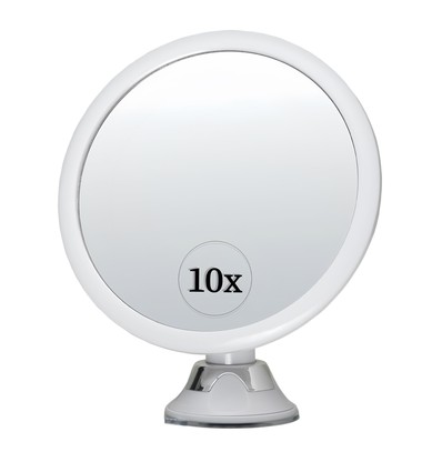 Miroir de maquillage LED - 3xAAA, gradation continue, ventouse et extension