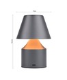 Lampe de table LED rechargeable - Gris, tactile dimmable, 3en1, IP20