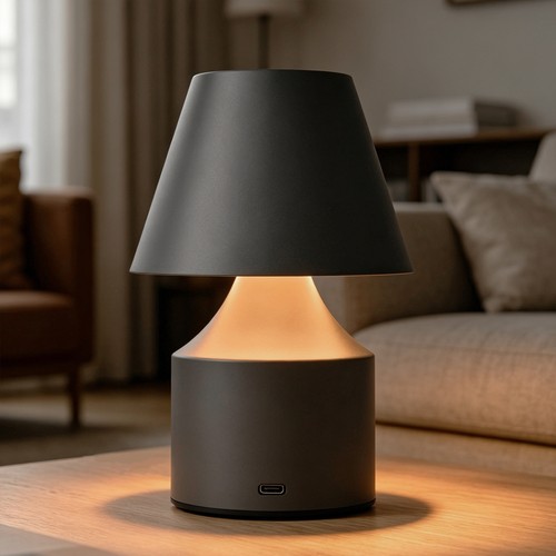 Lampe de table LED rechargeable - Gris, tactile dimmable, 3en1, IP20