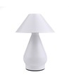 Lampe de table LED rechargeable - Blanc, Ø16cm, H 21,5cm, tactile dimmable, 3en1, IP20