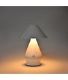 Lampe de table LED rechargeable - Blanc, Ø16cm, H 21,5cm, tactile dimmable, 3en1, IP20