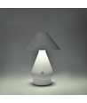 Lampe de table LED rechargeable - Blanc, Ø16cm, H 21,5cm, tactile dimmable, 3en1, IP20
