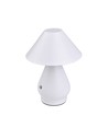 Lampe de table LED rechargeable - Blanc, Ø16cm, H 21,5cm, tactile dimmable, 3en1, IP20