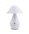 Lampe de table LED rechargeable - Blanc, Ø16cm, H 21,5cm, tactile dimmable, 3en1, IP20