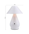 Lampe de table LED rechargeable - Blanc, Ø16cm, H 21,5cm, tactile dimmable, 3en1, IP20