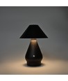 Lampe de table LED rechargeable - Noir, Ø16cm, h 21,5cm, tactile dimmable, 3en1, IP20