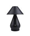 Lampe de table LED rechargeable - Noir, Ø16cm, h 21,5cm, tactile dimmable, 3en1, IP20