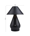 Lampe de table LED rechargeable - Noir, Ø16cm, h 21,5cm, tactile dimmable, 3en1, IP20