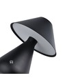 Lampe de table LED rechargeable - Noir, Ø16cm, h 21,5cm, tactile dimmable, 3en1, IP20