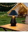 Lampe de table LED rechargeable - Noir, Ø16cm, h 21,5cm, tactile dimmable, 3en1, IP20