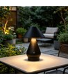 Lampe de table LED rechargeable - Noir, Ø16cm, h 21,5cm, tactile dimmable, 3en1, IP20