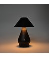 Lampe de table LED rechargeable - Noir, Ø16cm, h 21,5cm, tactile dimmable, 3en1, IP20