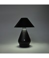 Lampe de table LED rechargeable - Noir, Ø16cm, h 21,5cm, tactile dimmable, 3en1, IP20