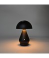 Lampe de table LED rechargeable - Noir, Ø15cm, H 22cm, tactile dimmable, 3-en-1, IP20