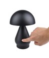Lampe de table LED rechargeable - Noir, Ø15cm, H 22cm, tactile dimmable, 3-en-1, IP20