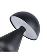 Lampe de table LED rechargeable - Noir, Ø15cm, H 22cm, tactile dimmable, 3-en-1, IP20