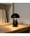 Lampe de table LED rechargeable - Noir, Ø15cm, H 22cm, tactile dimmable, 3-en-1, IP20