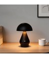 Lampe de table LED rechargeable - Noir, Ø15cm, H 22cm, tactile dimmable, 3-en-1, IP20