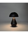 Lampe de table LED rechargeable - Noir, Ø15cm, H 22cm, tactile dimmable, 3-en-1, IP20