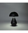 Lampe de table LED rechargeable - Noir, Ø15cm, H 22cm, tactile dimmable, 3-en-1, IP20